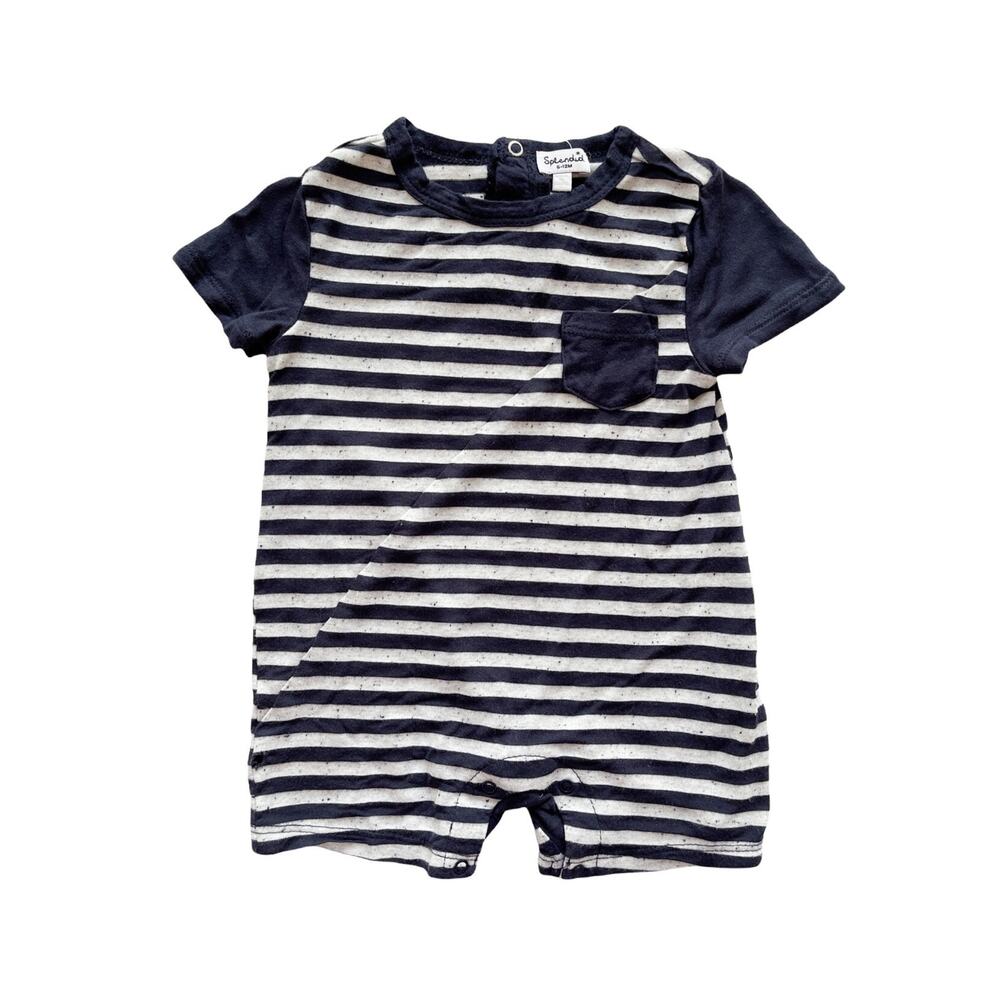 Splendid Striped Pocket Romper Size 6-12m